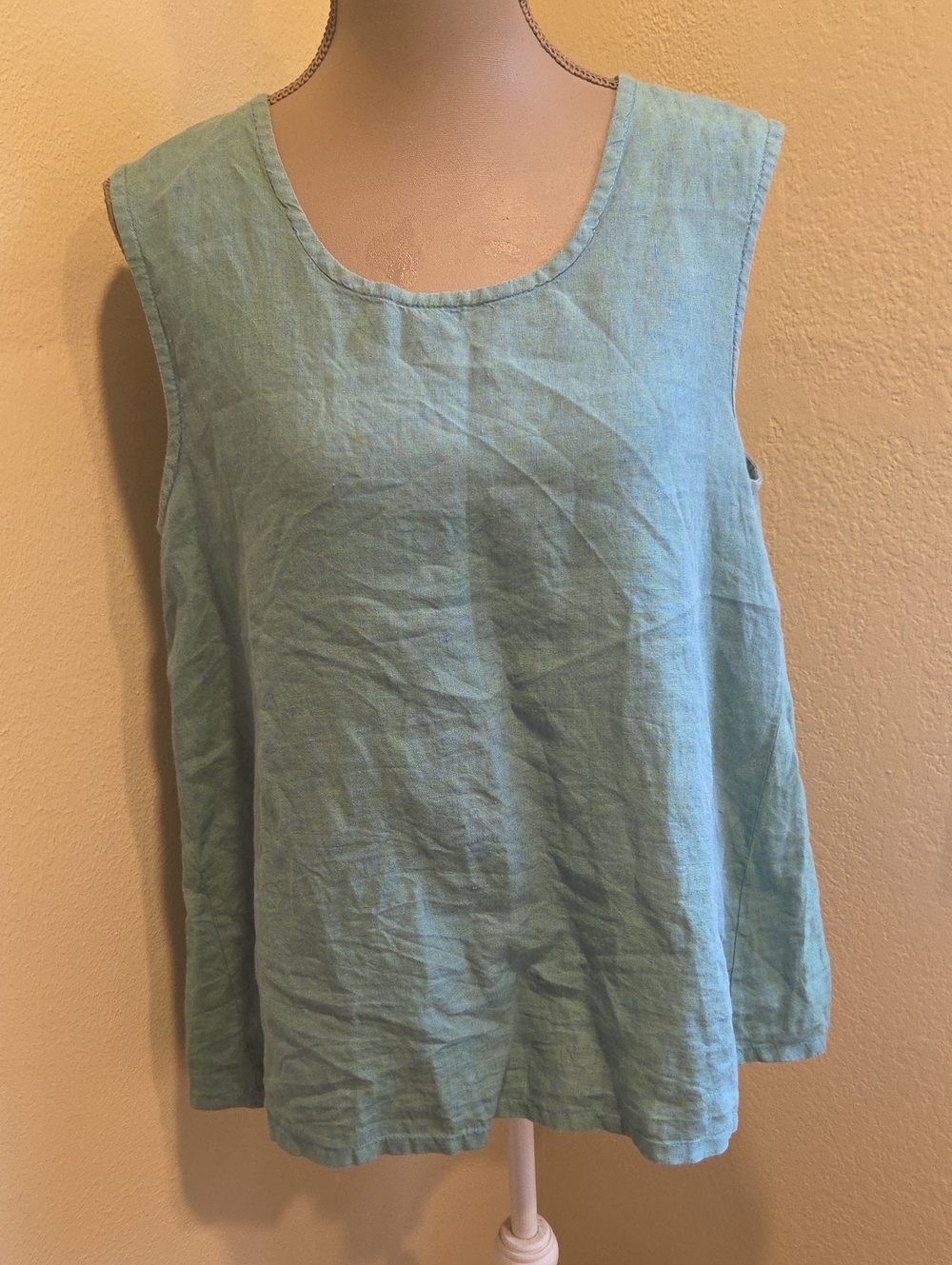 bryn Walker Aqua Linen Tank Top